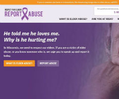screenshot of purple wisconsin report elder abuse site