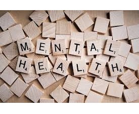 Mental Health spelled out with Scrabble tiles