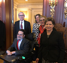 Tony Evers, Chris L'Heureux, Kit Kerschensteiner, Lea Kitz, and Bill Crowley at Governor's office.