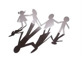 paper doll children casting shadow
