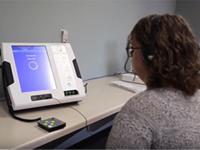 Person using as accessible voting machine